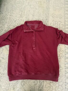 aerie Maroon Crewneck Pullover Sweater